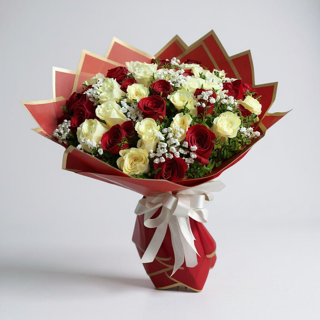 Ramo buchón 25 rosas mixto