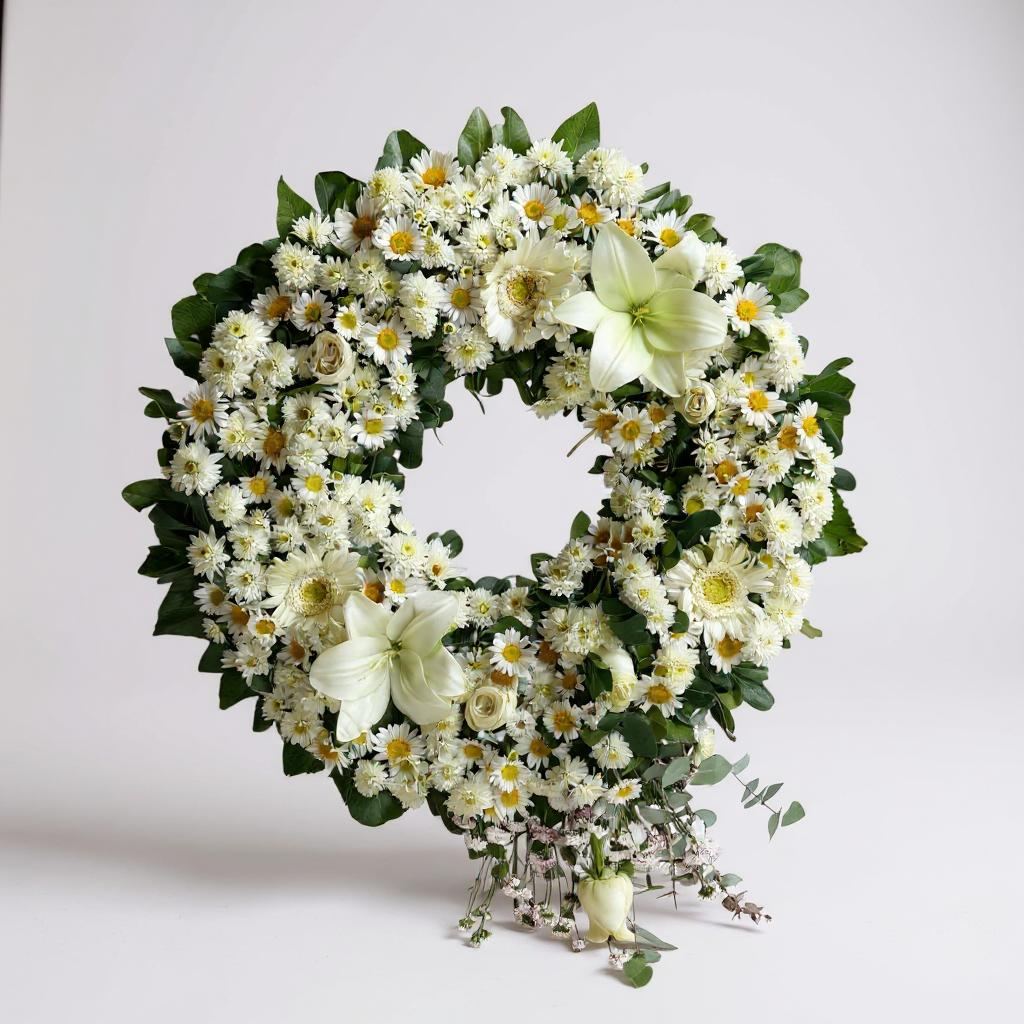 Corona circular blanca grande