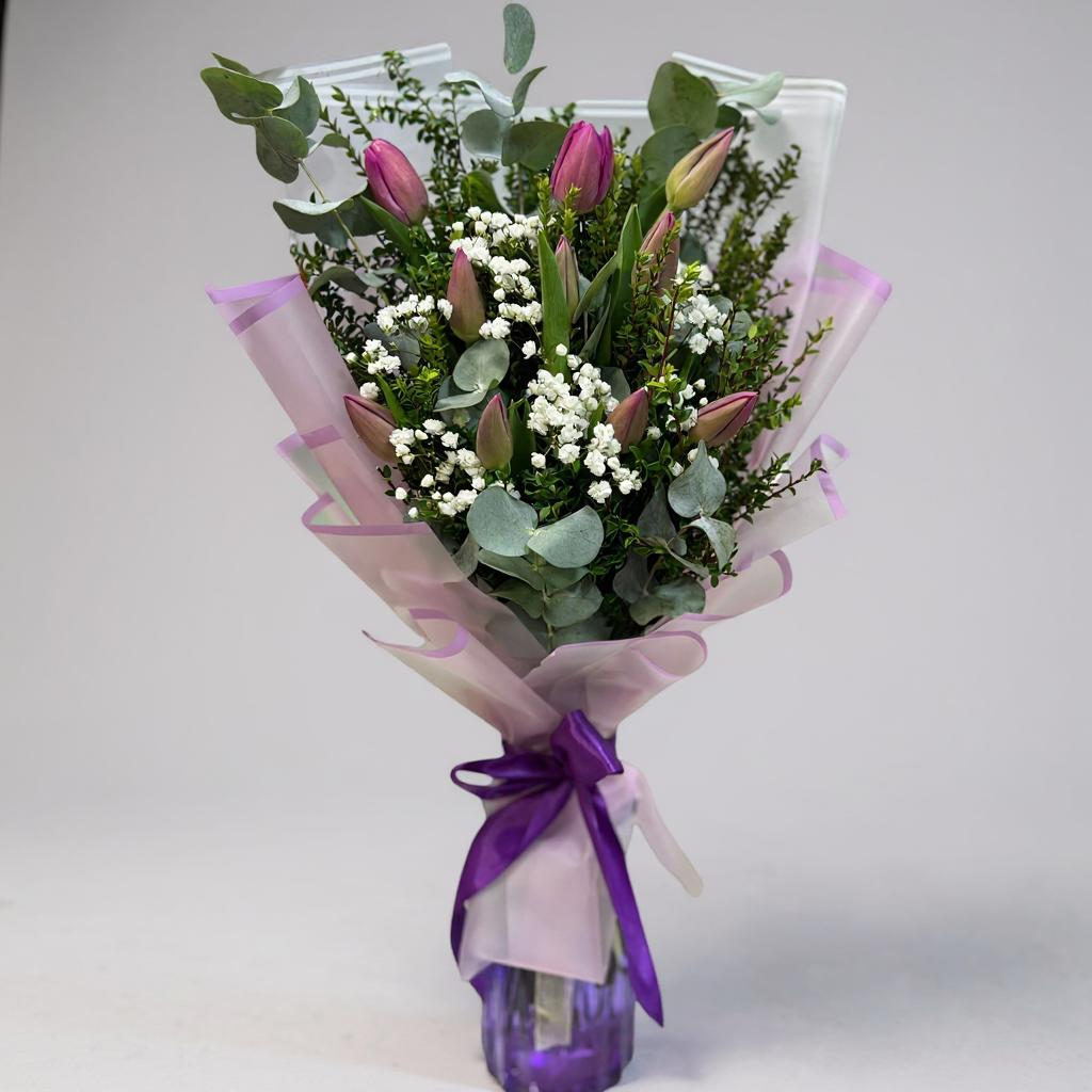 Tulipanes fucsias escalonado