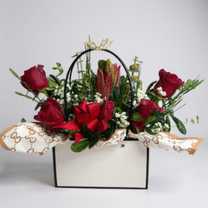 Cartera de rosas rojas