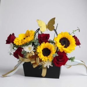 Cartera de rosas con girasoles