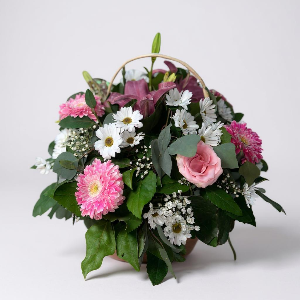 Canasto de mimbre mix rosado - Imagen 2