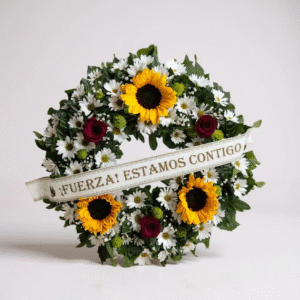 Corona rosa girasol + cinta personalizada