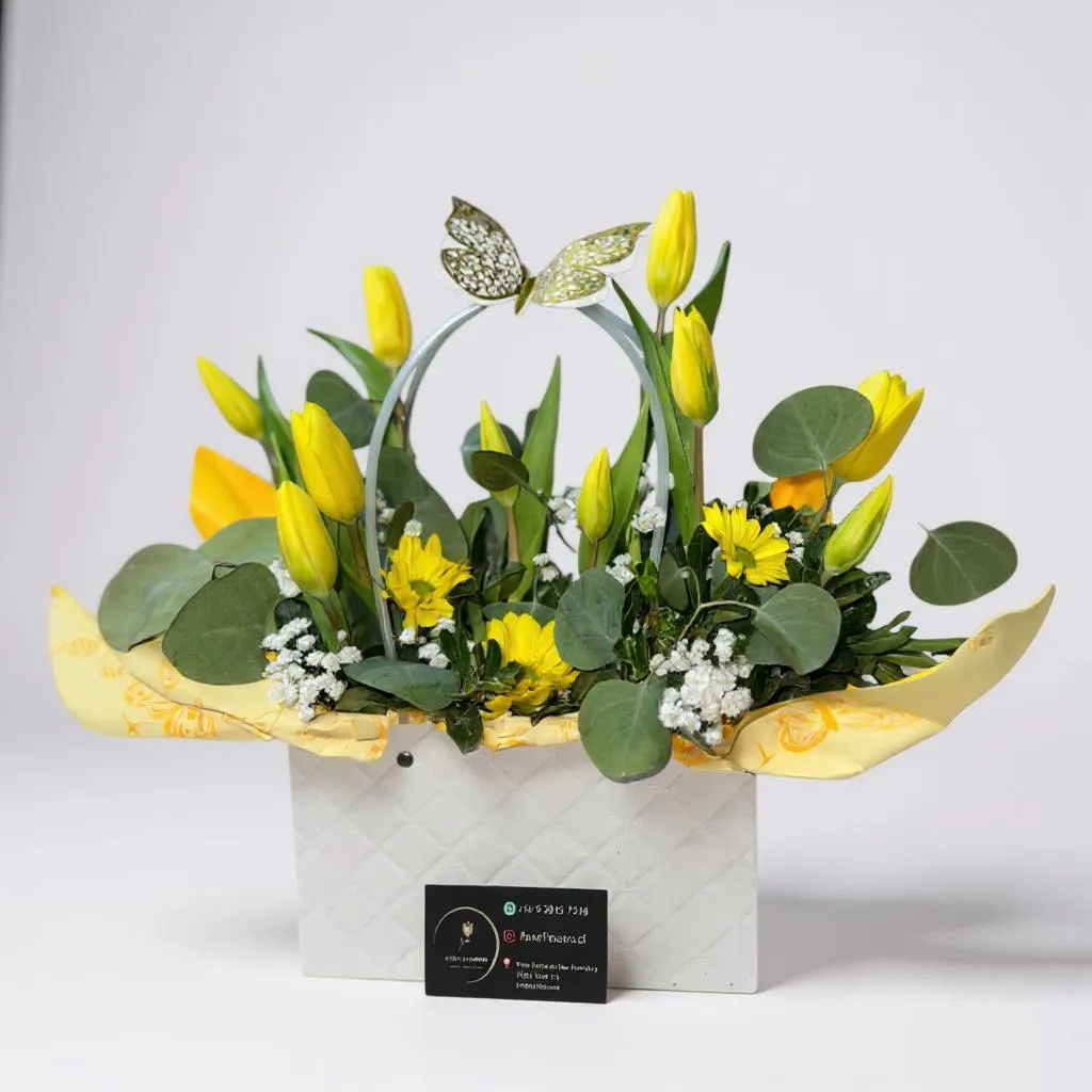 Cartera 10 tulipanes amarillos