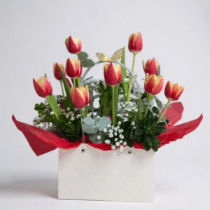 Cartera tulipanes bicolor