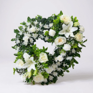 Corazón fúnebre blanco