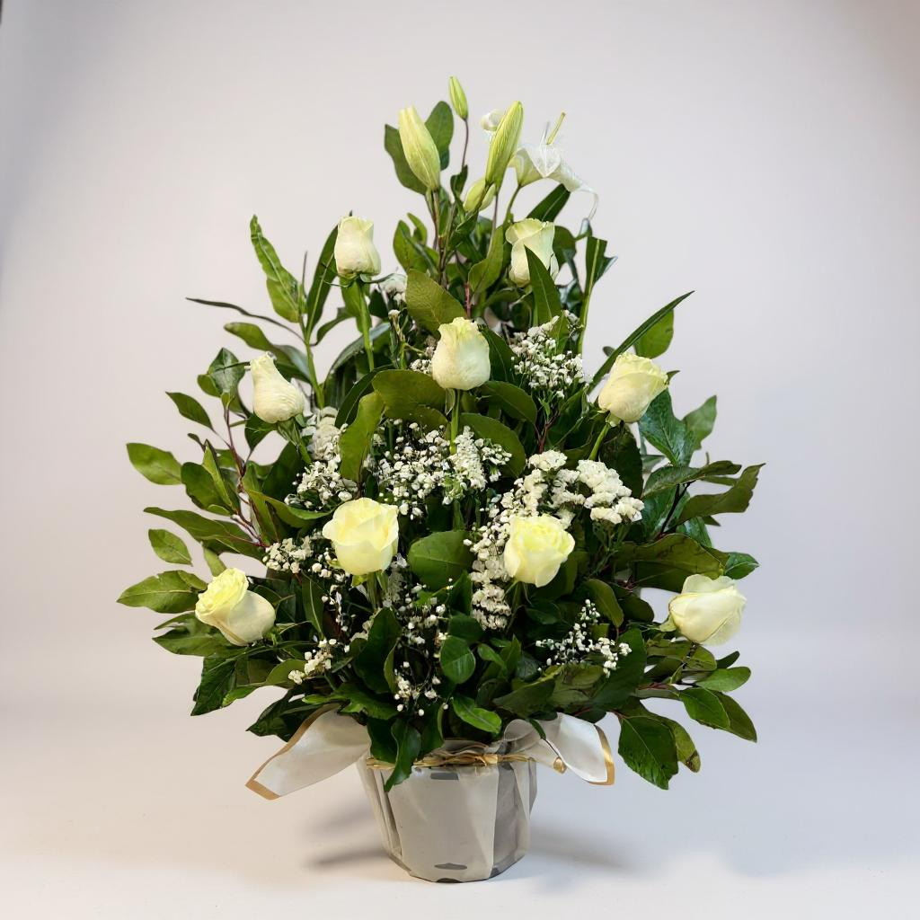 Arreglo blanco de 10 flores