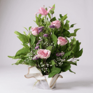 Arreglo floral pequeño rosado