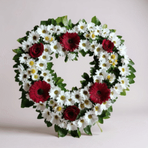 Corona corazón roja