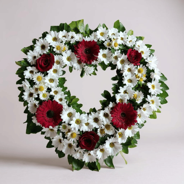 Corona corazón roja