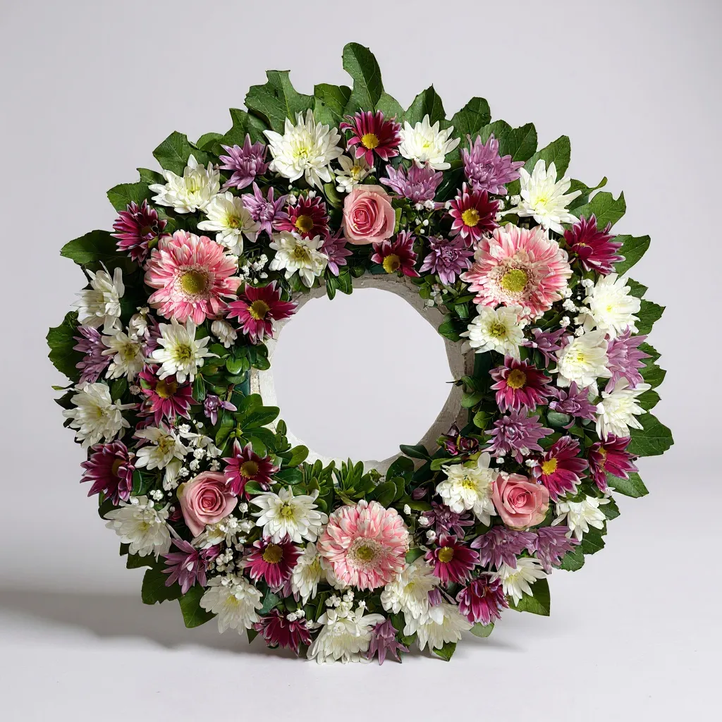 Corona circular rosada