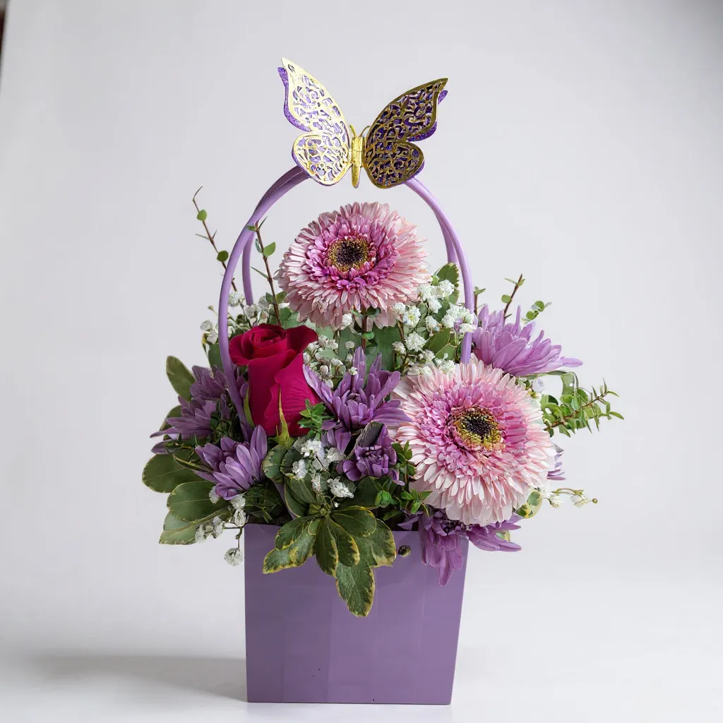 Cartera pequeña morada mix