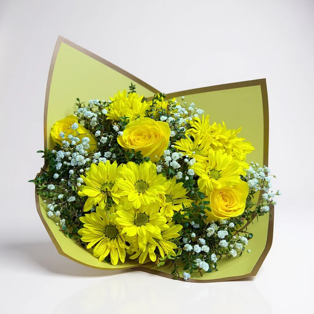 Ramo de 3 rosas con margaritas