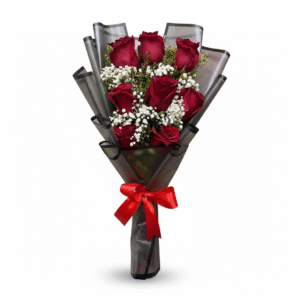 Ramo de 8 rosas rojas escalonadas